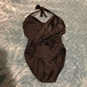 Athleta Wrap One Piece Swim Suit 34D/DD